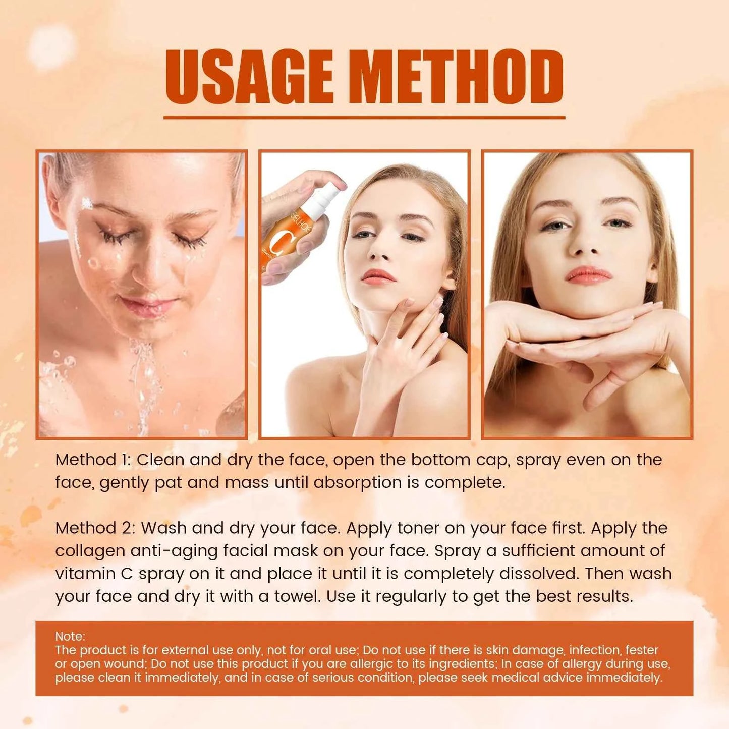 EELHOE Collagen Facial Spray 50ml Moisturizing Skin Elasticity Vitamin C Repair Facial Skin Niacinamide Whitening Facial Care