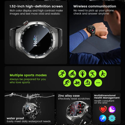 2025New GUHUAVMI GT5 Pro Smart Watch Men HD AMOLED Screen GPS Motion trajectory HeartRate Bluetooth Call 1.52" SmartWatch IP68