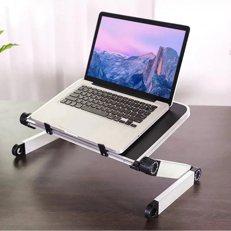 Portable Folding Holder Aluminum Alloy Laptop Stand Desk Bed Table Stand Notebook Computer Anti-Skid Bracket for 11-17 Inch - AMULET RING STORE