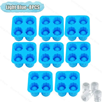 4Cup Shape Silicone Ice Cube Mold Tray for Summer Bar Party DIY Cold Drinks Kitchen Essential Ice Cup Maker Compartment Mold - AMULET RING STORE