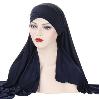 Milk Silk Muslim Cap Plain Islamic Scarf Head Wraps Headband Underscarf Turban Hats Malaysia Baotou Caps Instant Amira Hijabs - AMULET RING STORE