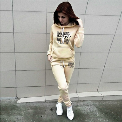 New Women's Sportswear Fashion Outdoor Two Piece Hoodie + Pants Suit Set Casual Popular Brand Jogging Sports Suit