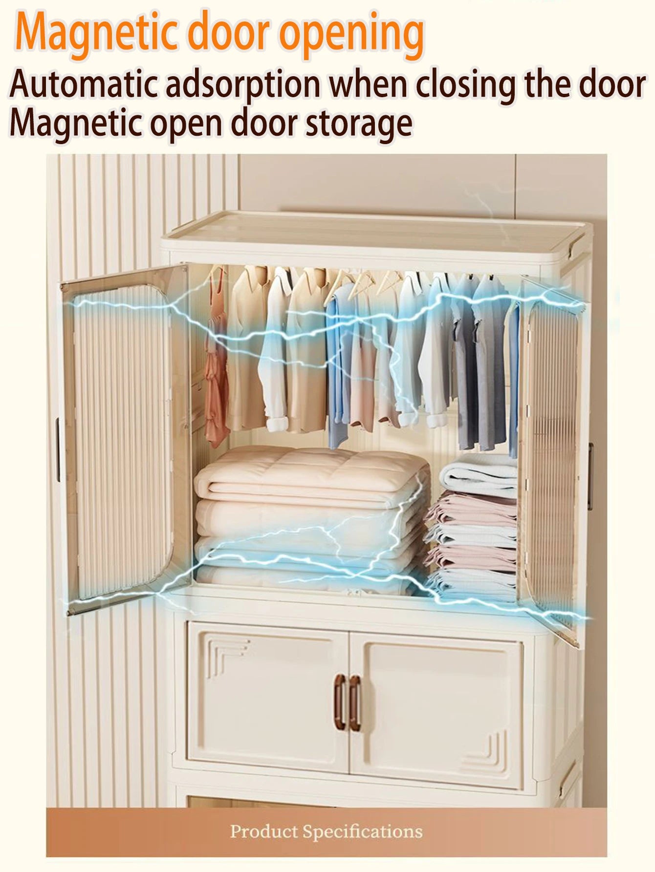Multi-specification Large Capacity Wardrobe Foldable Easy Install Clothes Storage Cabinet Organizer for Home - AMULET RING STORE