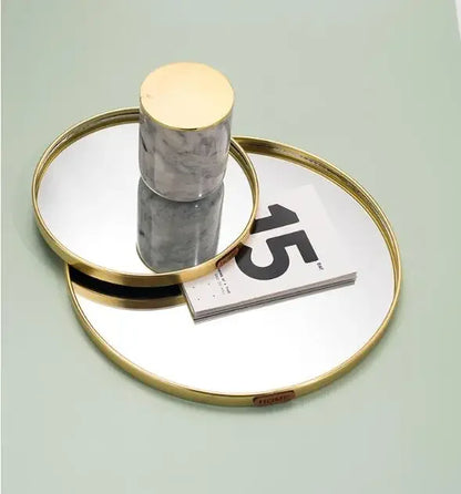 New Light Luxury Mirror StorageTray Home Decoration Desktop Storage Tray Multilateral Geometric Tray Living Room Accessories - AMULET RING STORE