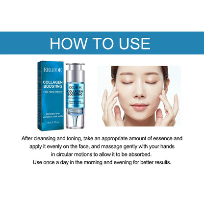 EELHOE Collagen Face Serum Ampoule Centella Anti-Aging Moisturizing Firming Skin Restore Elasticity Fade Fine Lines Skin Care