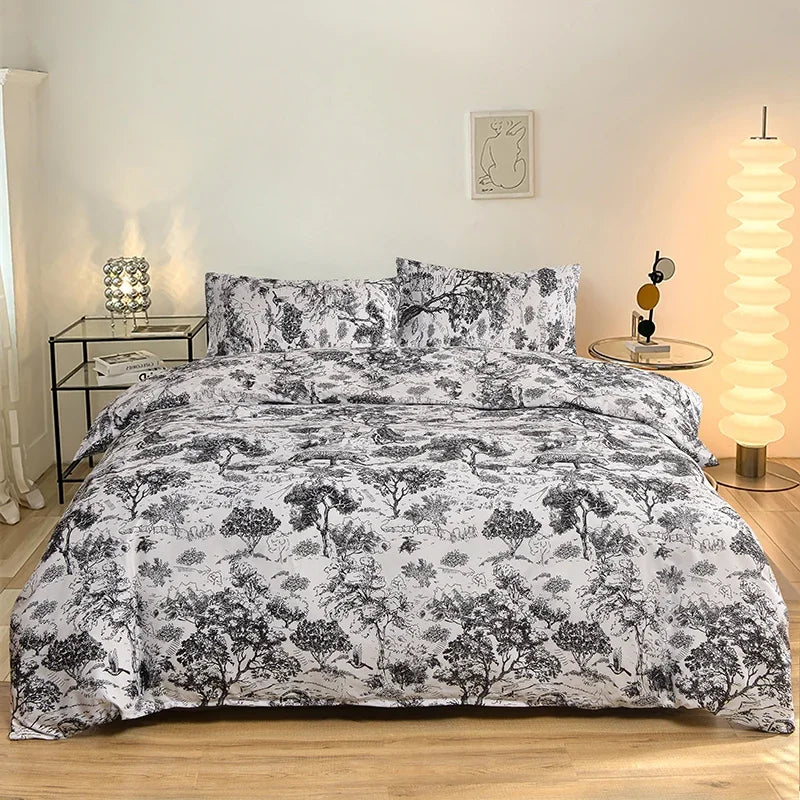 Ethereal Butterfly Print Brushed Duvet Cover Set with Pillowcases - Cozy Polyester,Twin/Full/King/Queen Size