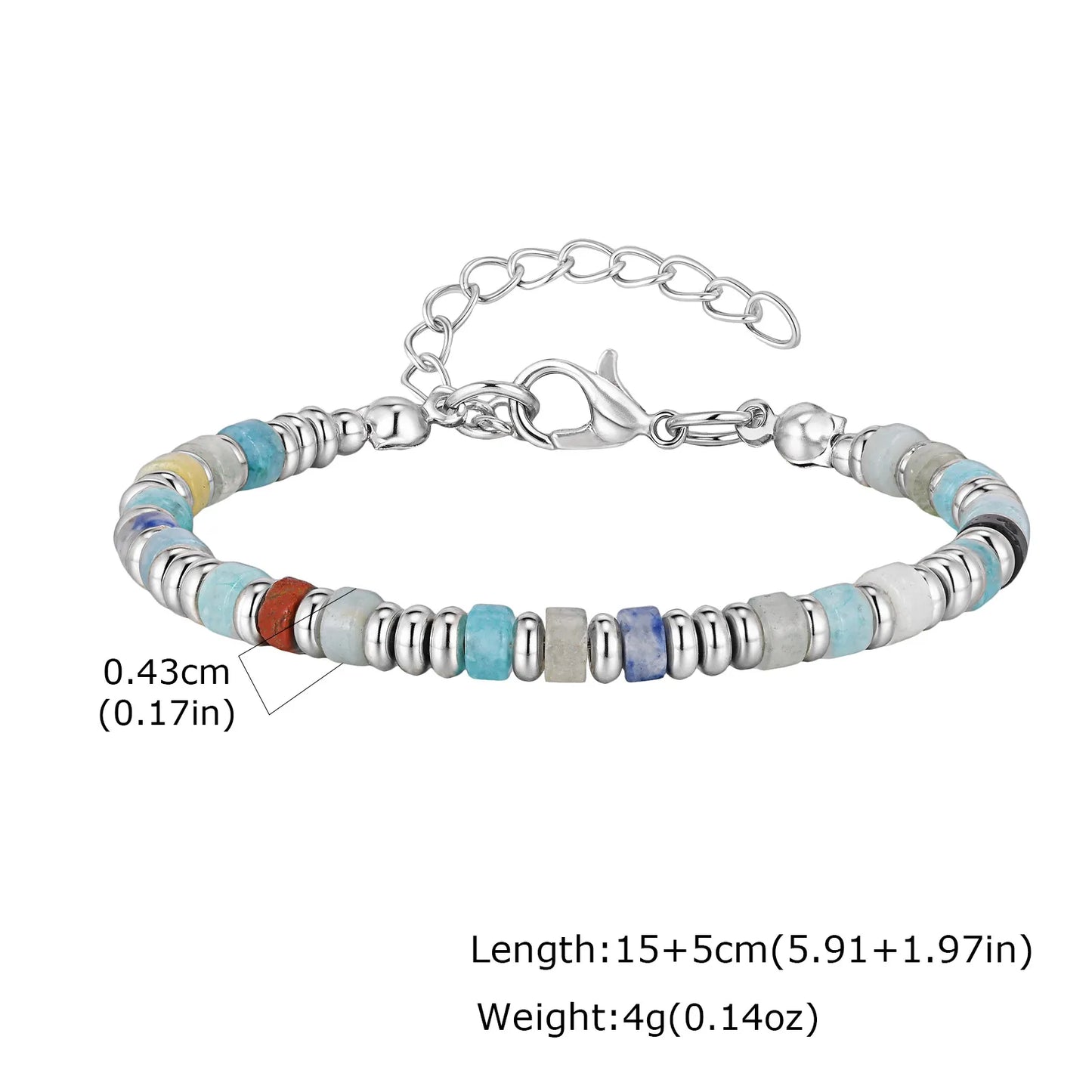 Trendy Unique Natural Stone Beaded Bracelet, Stainless Steel Chain Wristband Bracelet, Classic Tiger Eye Stone Jewelry for Men