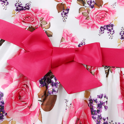 Girls' formal dress dress, printed princess dress, children's dress, flower performance outfit, children's dress