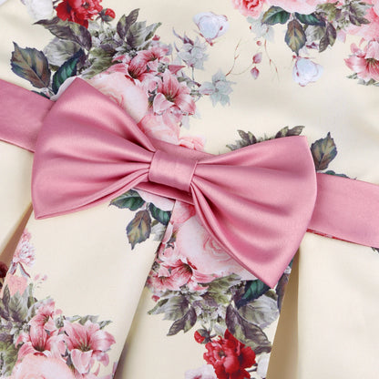 Girls' formal dress dress, printed princess dress, children's dress, flower performance outfit, children's dress