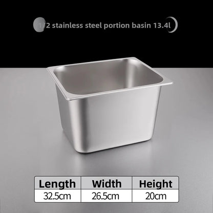 Stainl Steel Rectangular Covered Small Seasoning Box Food Container Thermal Rectangular Basin for Restaurant Kitchen - AMULET RING STORE