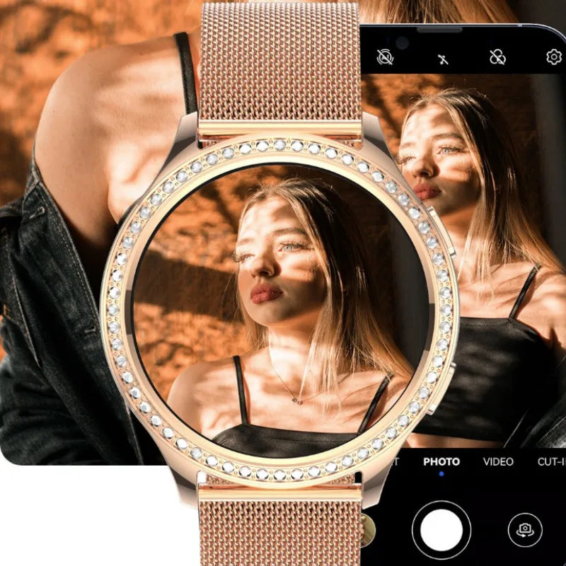 Smartwatch Women 1.32-inch IPS Screen Custome Watch Face BT Calls AI Voice Assistant Female Menstrual Period Management Mointor