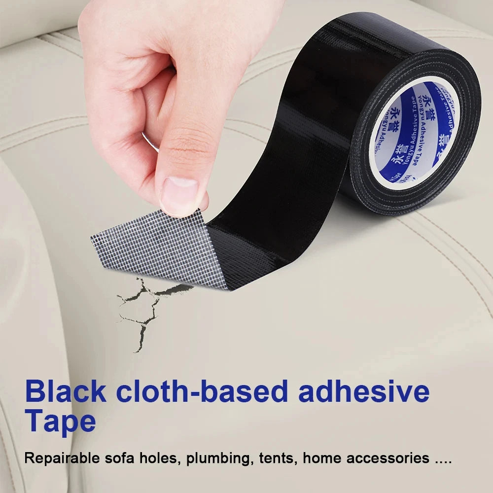 Black Cloth Based Tape Waterproof Heavy-Duty Pipe Single-Sided Tear-Proof Strong Adhesive Floor Duct Home Adhesive Bun Fixed - AMULET RING STORE