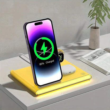 4 in 1 Fast Charing Wireless Charger Station with 30W PD Charger for IPhone/ Samsung All Phones and Watches Earbuds Series