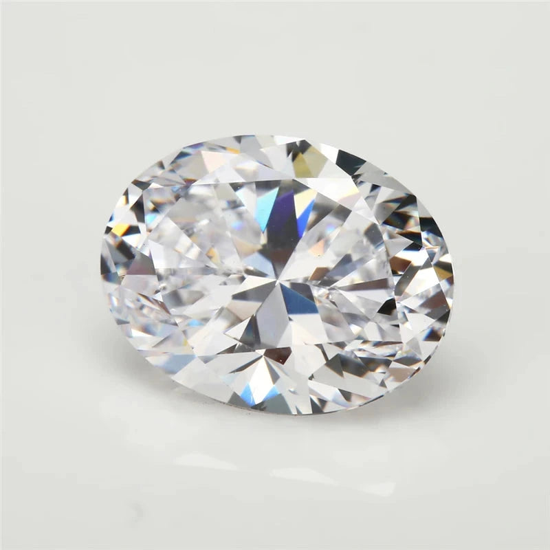 Size 2x3mm-13x18mm 5A Oval Shape White Cubic Zirconia Stone Loose CZ Stones Synthetic Gemstone For Jewelry Making - AMULET RING STORE