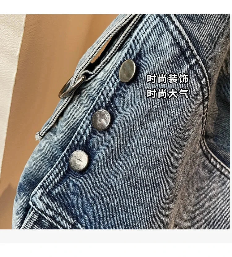 2025 New Women's Denim Tote Bag - Retro Crossbody Shoulder Bag with Large Capacity for Work & Commute, Fashionable Denim Handbag