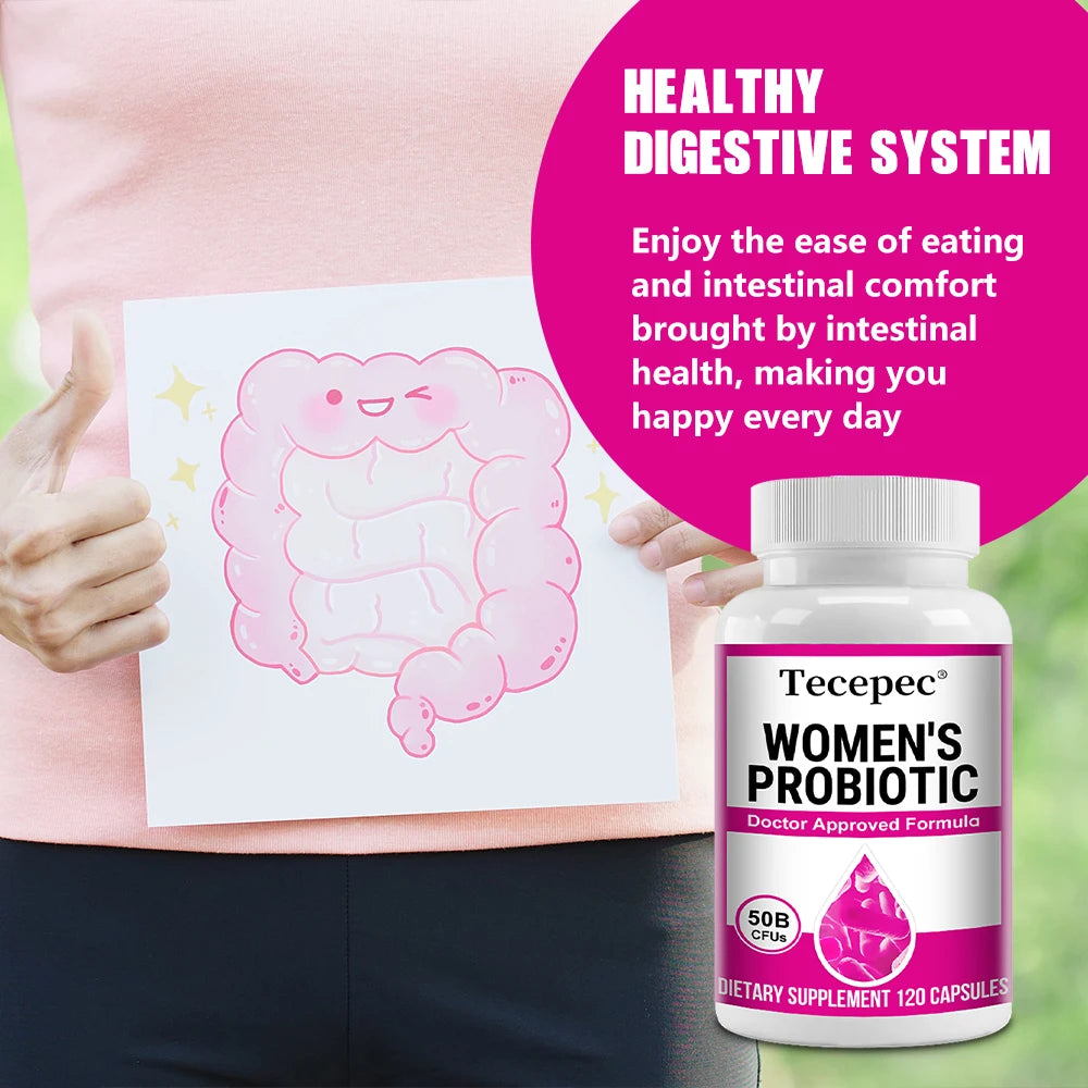 Women's Probiotic 50 Billion CFU, Cranberry Extract, Supports Digestion and Vaginal Health, Urinary Health, 120 Capsules - AMULET RING STORE