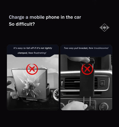 2-in-1 Car Wireless Charger Dual Coil Fold Screen Phone Fast Charging For Samsung Galaxy Z Fold 5 6 Air Vent Car Phone Holder