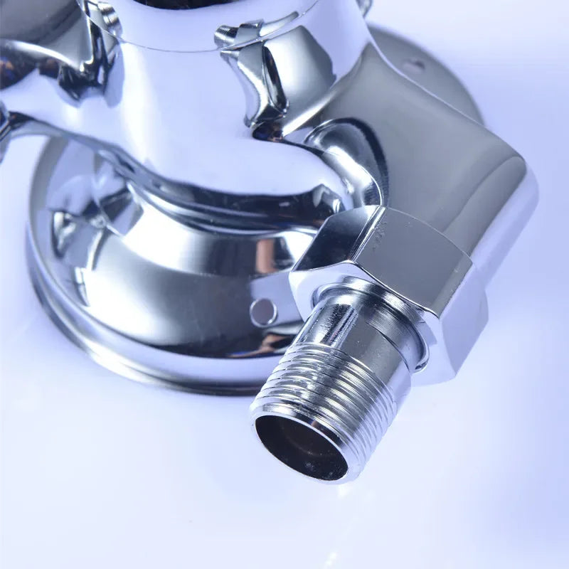 G1/2" Bathtub Shower Faucet Hot and Cold Water Mixing Valve Bathroom Set Countertop Mounted Chrome Plated Valve Bath Shower Set