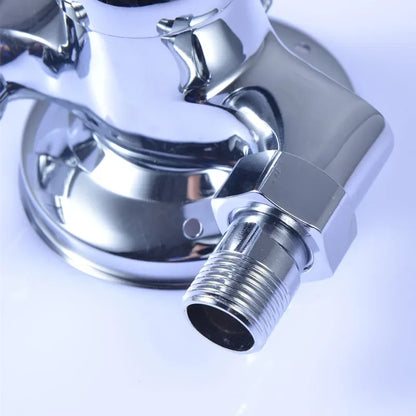 G1/2" Bathtub Shower Faucet Hot and Cold Water Mixing Valve Bathroom Set Countertop Mounted Chrome Plated Valve Bath Shower Set