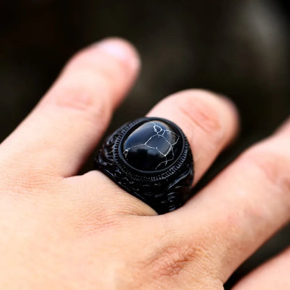 Vintage Handmade Turkish Black Zircon Rings AMULET RING STORE