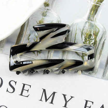 Mini Women's Hair Clips Colorful Geometric Hollow Crab Claw Clip Acetate Leopard Print Fashion Girls Hairpin Hair Accessories - AMULET RING STORE