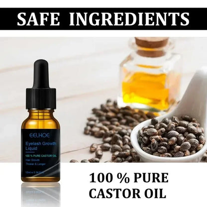 New Eyebrow Eyelash Growth Oil Natural Castor Oil Eyelashes Growth Essential Oil Thick Longer Nourishing Enhancer - AMULET RING STORE
