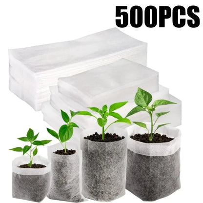 100PCS Breathable Plant Nursery Bags Biodegradable Grow Pots Fabric Seedling Containers Home Gardening Essentials - AMULET RING STORE
