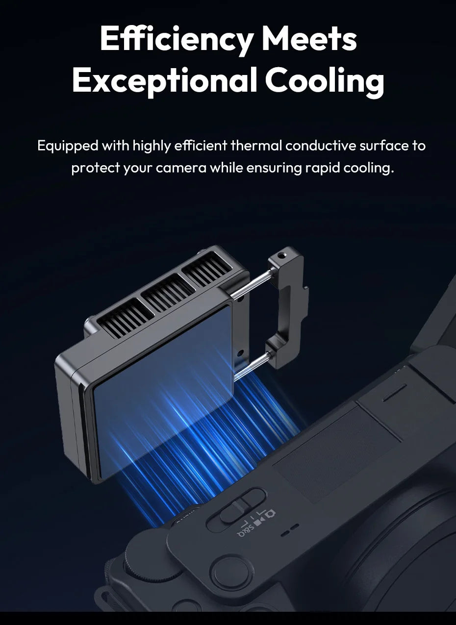 Ulanzi CU01 Thermostatic Semiconductor Camera Cooler Camera Cooling Fan Radiator 4K Recording Kit Heat Sink for Sony Canon Nikon
