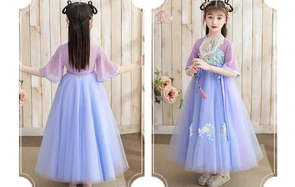 Summer Girls' Hanfu Dress Princess Costume Children's Dresses Kids Vintage Party Baby Girl Dress Cosplay Girls Clothes Vestidos