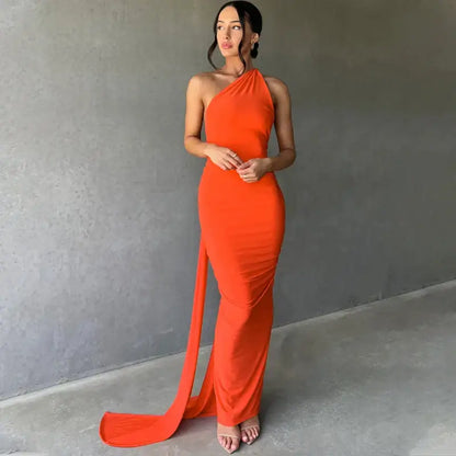 Women's White Bodycon Long Dress - Summer Party Wear - AMULET RING STORE