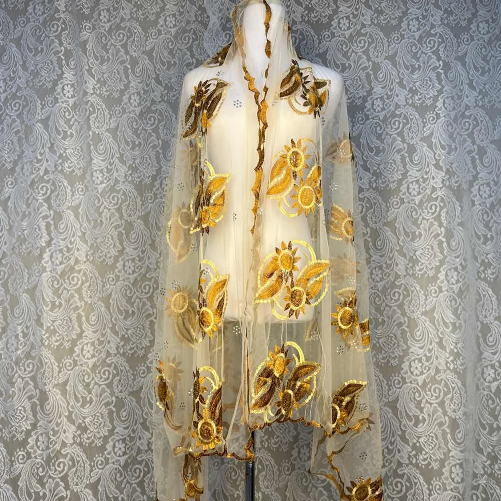 on sale 2025 New African Net Hijab Scarf For Muslim Women African Dubai Islam Headscarf Embroidery Shawls voile - AMULET RING STORE