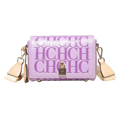 Fashion Design Model Metal Accessories Buckle Women's Shoulder Bag Luxury Brand 2025 Fashion Solid Colour Printed Head Bag