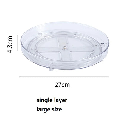 360 Rotation Cabinet Turntable Organizer Storage Spice Rack Drink Cosmetic Storage Rack PET Kitchen Turntable Bathroom Tray - AMULET RING STORE