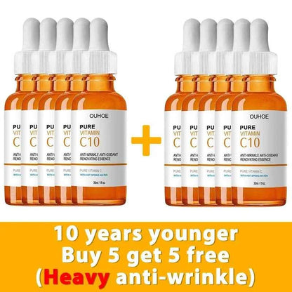 Vitamin C Wrinkle Remover Face Serum Lifting Firming Fade Fine Lines Anti-aging Essence Whitening Brighten Nourish Skin Care