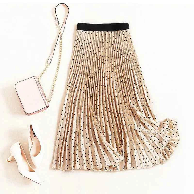 Pleated Skirts Women Spring Autumn Skirt High Waist Print Midi Skirts Womens Velvet Skirt Maxi Long Skirts Femme Faldas Mujer