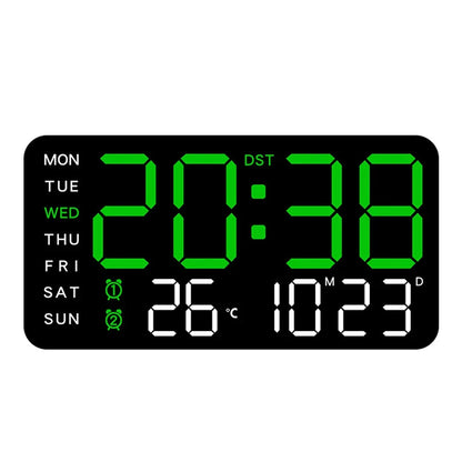 Car LED Digital Alarm Clock Hanging/Standing Electronic Clock Temperature/Date Display Boarderless Wall-mounted Clock USB