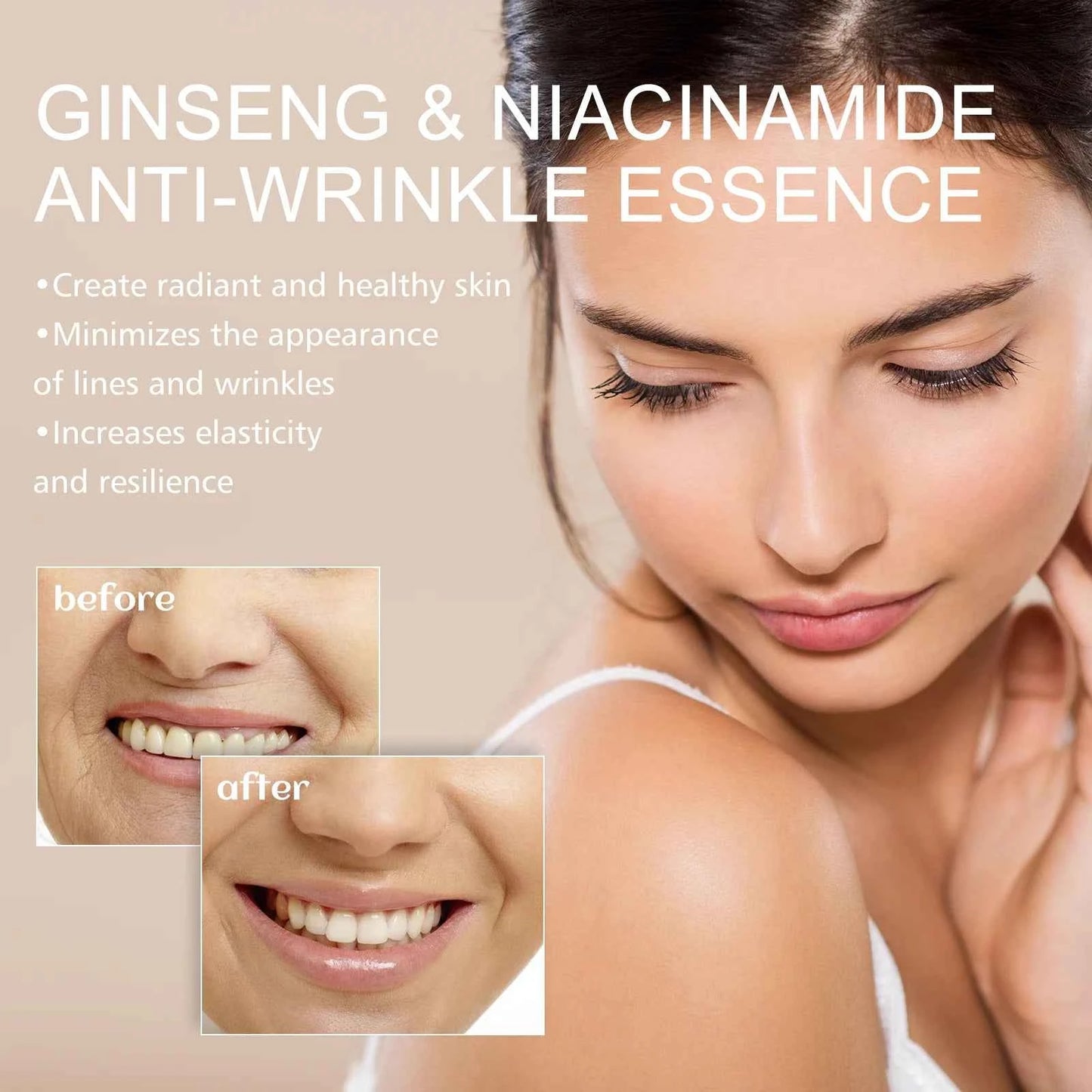 Eelhoe Ginseng Face Anti Wrinkle Serum Reduce Fine Lines Tightening Hydrating Anti-aging Plumping Face Smooth Skin Care Serum