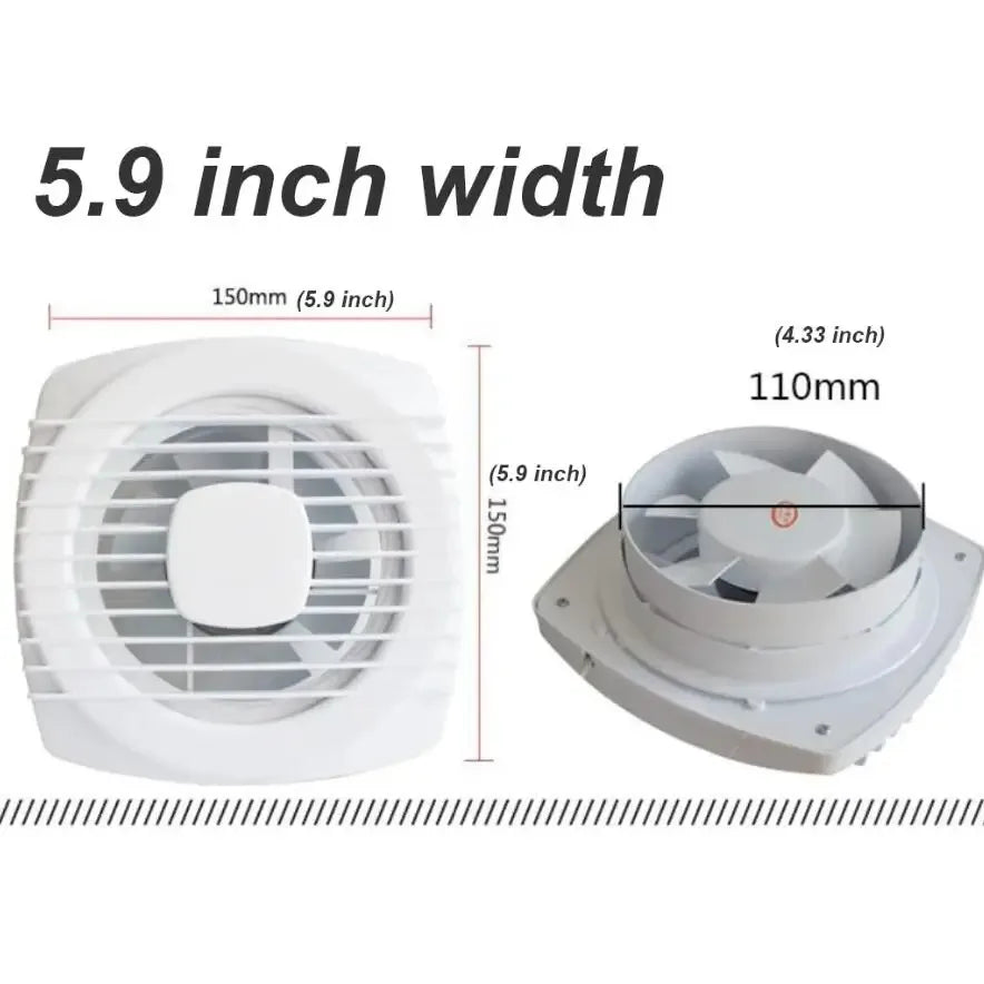 220V 4/6/7inch 110/150/180mm silence Ventilating Strong Exhaust Extractor Fan for Window Wall Bathroom Toilet Kitchen Mounted - AMULET RING STORE