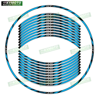 For Yamaha MT-125 MT125 motorcycle 17 inch front and rear wheel stickers modified waterproof reflective wheel rim stickers