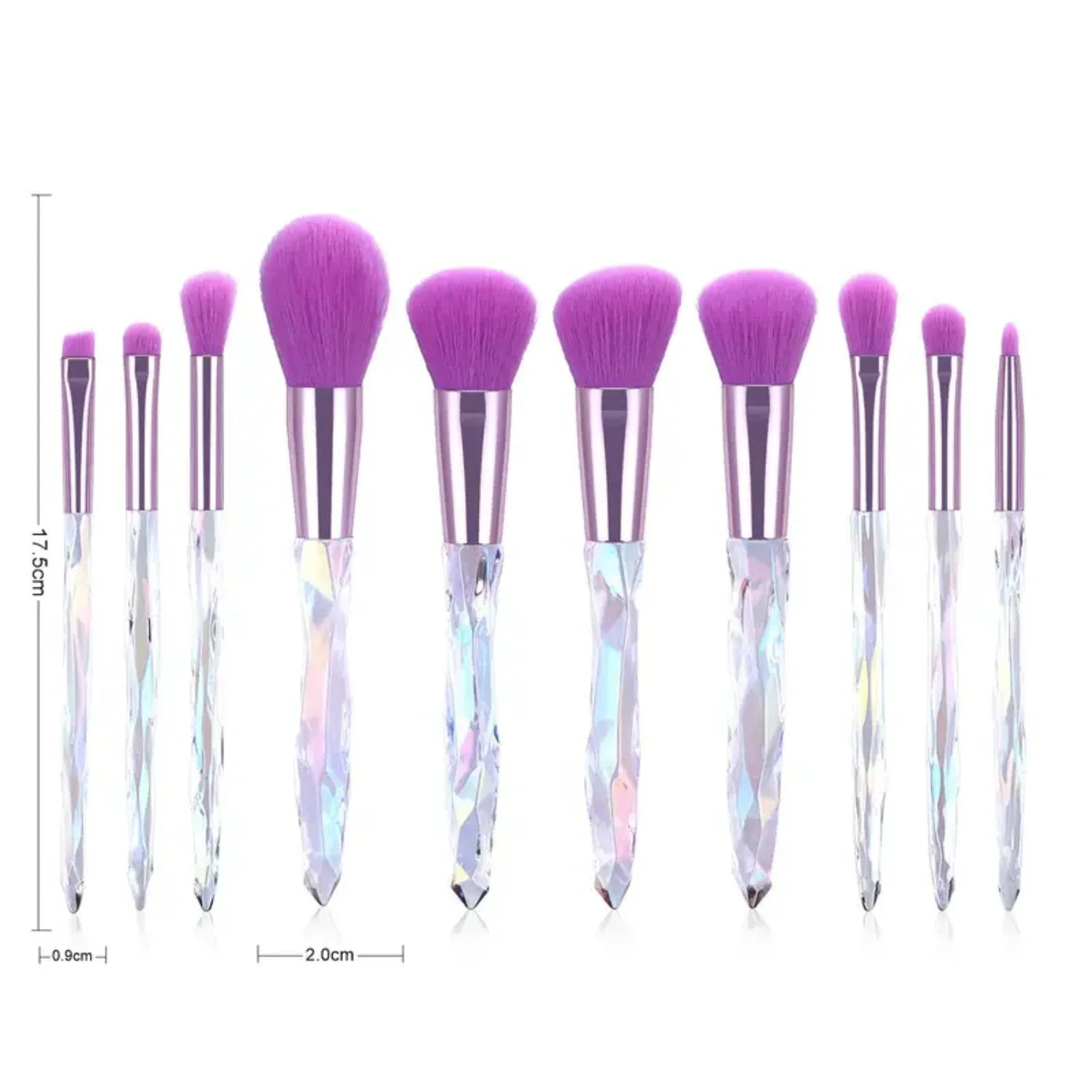 Soft and Luxurious Travel Beauty Tools - Crystal Acrylic Handle Eye Makeup Brush Set with High Quality Eyeshadow Brushes - Cosme - AMULET RING STORE