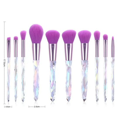 Soft and Luxurious Travel Beauty Tools - Crystal Acrylic Handle Eye Makeup Brush Set with High Quality Eyeshadow Brushes - Cosme - AMULET RING STORE