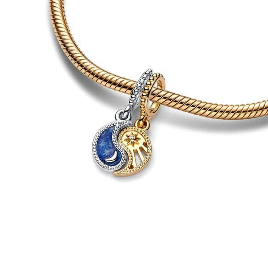 Gorgeous Splittable Sun & Moon, North Star & Lucky Love Heart Dangle Charm Fit Original Pan Bracelet DIY Jewelry Accessories - AMULET RING STORE