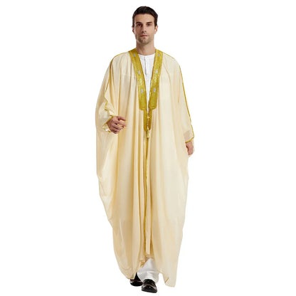 Islam Clothing Men Robe Kaftan Muslim Man Moroccan Casual Long Jubba Thobe Arabic Robe Middle East National Costume Eid Ramadan