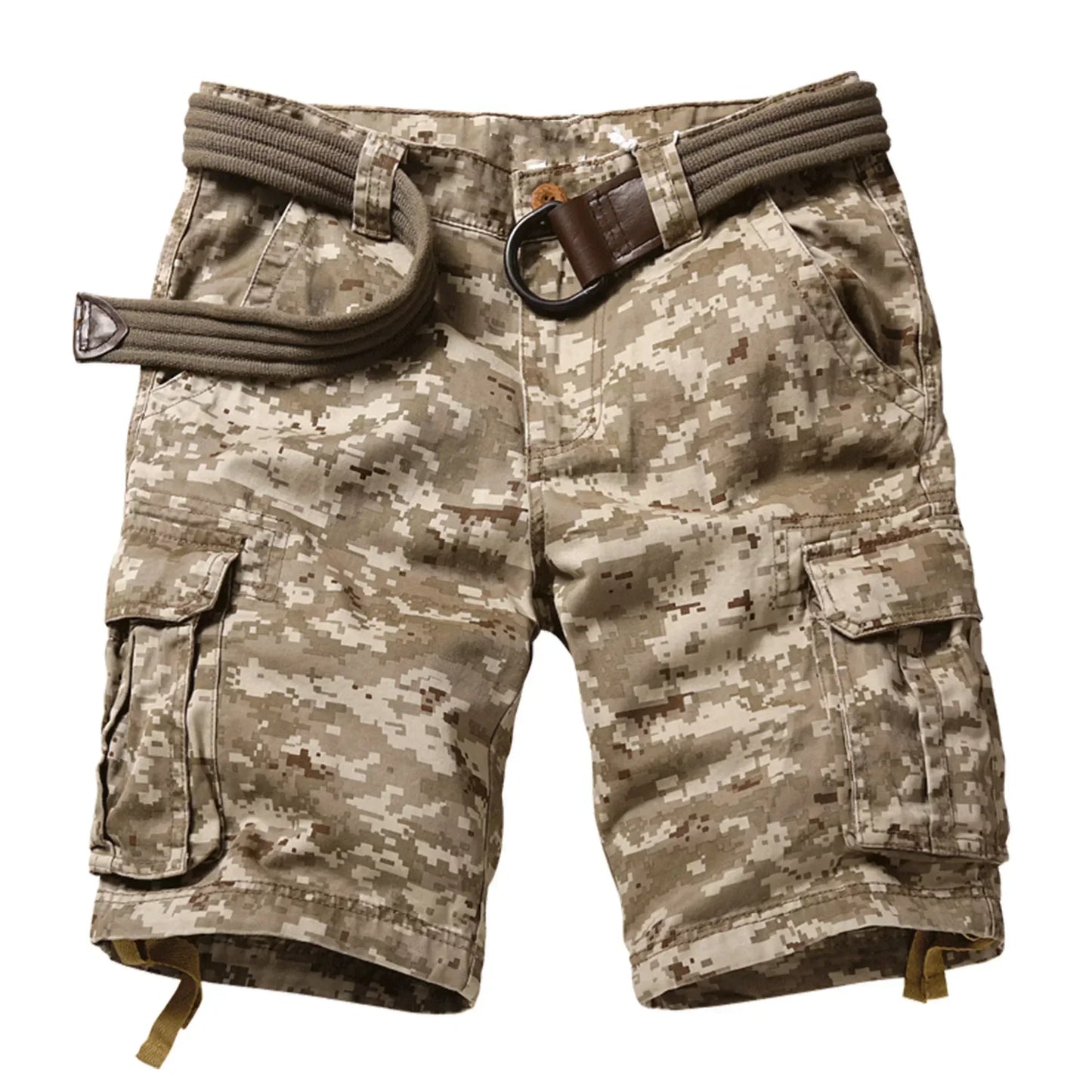 Men's Camo Cargo Shorts for Men Cotton Casual Outdoor Work Relaxed Fit Shorts with Multi-Pockets (no belt)