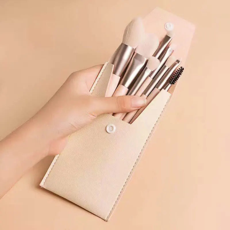 Portable 8Pcs Eyeshadow Foundation Blending Makeup Brush Soft Fluffy Cosmetics Concealer Makeup Brush Professional Make Up Tool - AMULET RING STORE