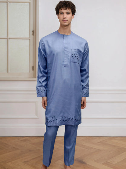 Arabian Jubba Thobe Ramadan Clothing Abaya Muslim Islamic Moroccan African Men's Nice Prayer Eid Robe Long Sleeve Embroidery