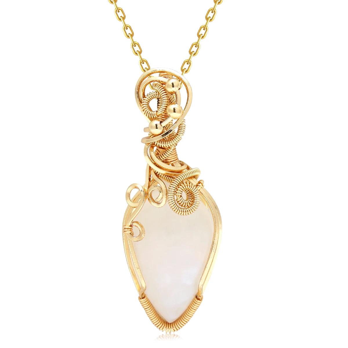 Labradorite Rainbow Moonstone Gemstone Pendant Copper Wire Wrapped Labradorite Jewelry Labradorite Necklace With Chain and Box