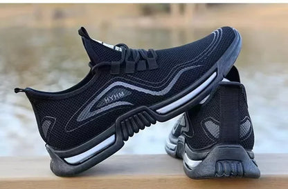 Leisure running shoes new summer Men's trendy breathable sneakers soft sole mesh shoes resistant versatile men sports shoes - AMULET RING STORE