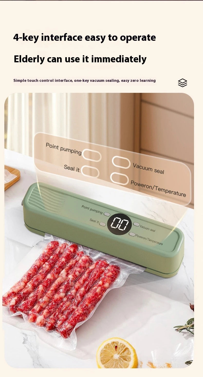 Wireless Vacuum Sealer Machine - 60KPA Powerful Suction, Portable Food Saver with 3 Temperature Levels,External Pumping Function - AMULET RING STORE