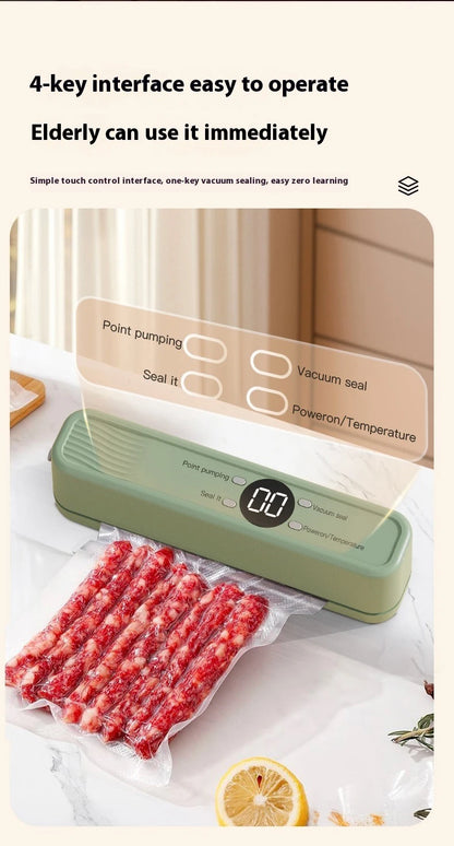 Wireless Vacuum Sealer Machine - 60KPA Powerful Suction, Portable Food Saver with 3 Temperature Levels,External Pumping Function - AMULET RING STORE